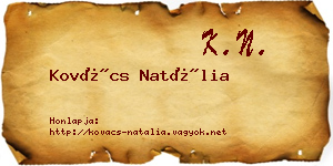Kovács Natália névjegykártya